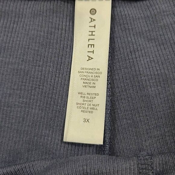 Athleta womens 3x well-rested rib blue soft pajama sleep short - Picture 2 of 6